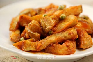 Eggplant Strips in Tomato Sauce recipe