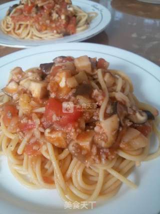 Spaghetti with Tomato Meat Sauce recipe