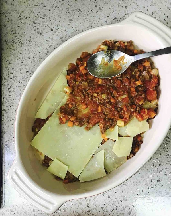 Baked Pasta with Double Eggplant Meat Sauce recipe