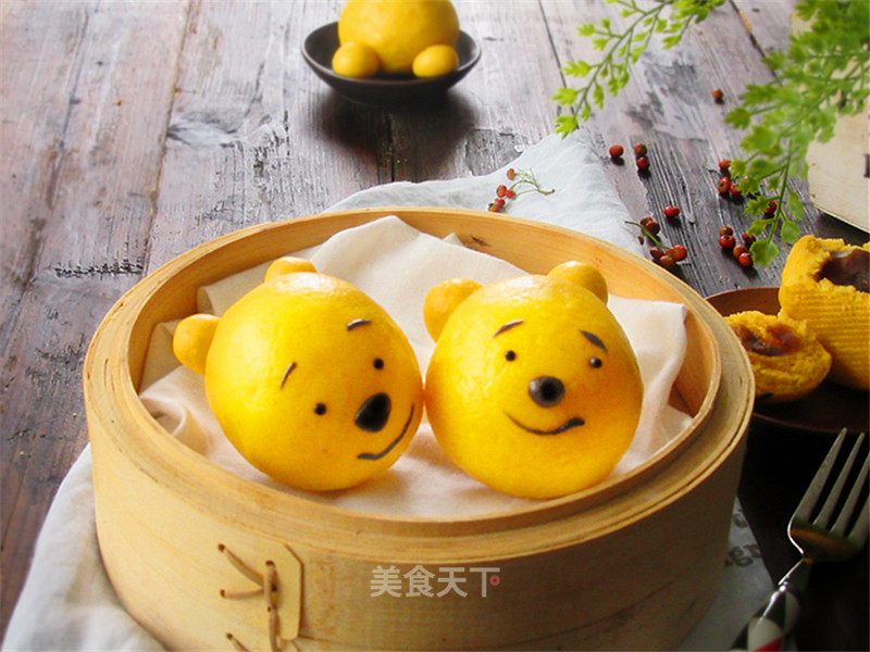 [jiangsu] Let The Steamed Buns Sprout Up-pooh Bean Paste Steamed Buns recipe
