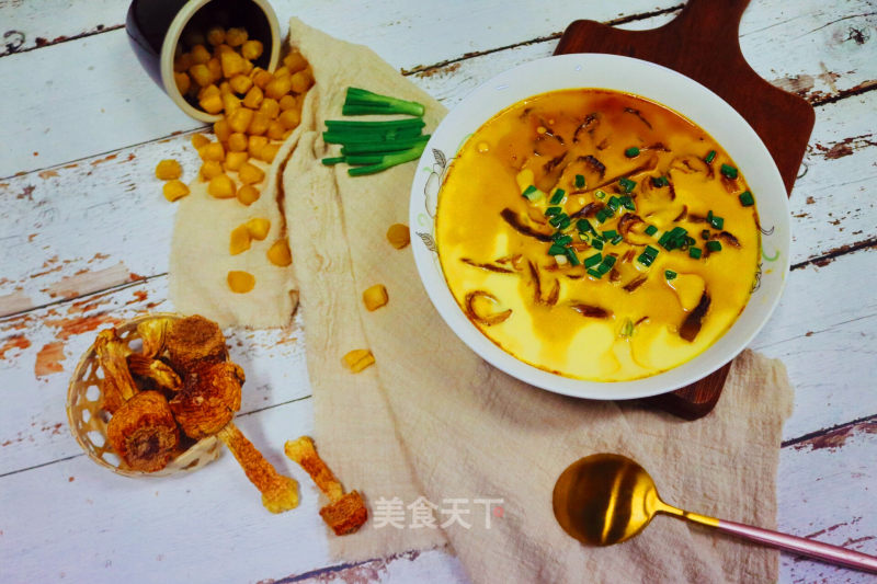 Egg Custard~scallop Agaricus Steamed Egg recipe