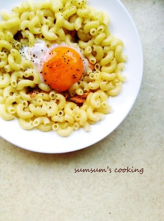 Sun Egg Salmon Macaroni recipe