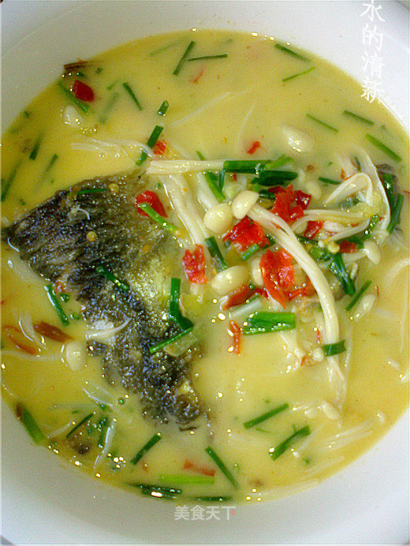 Nourishing and Puzzle Fish Head Golden Needle Soup recipe