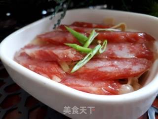 Steamed Bean Curd with Chinese Sausage recipe