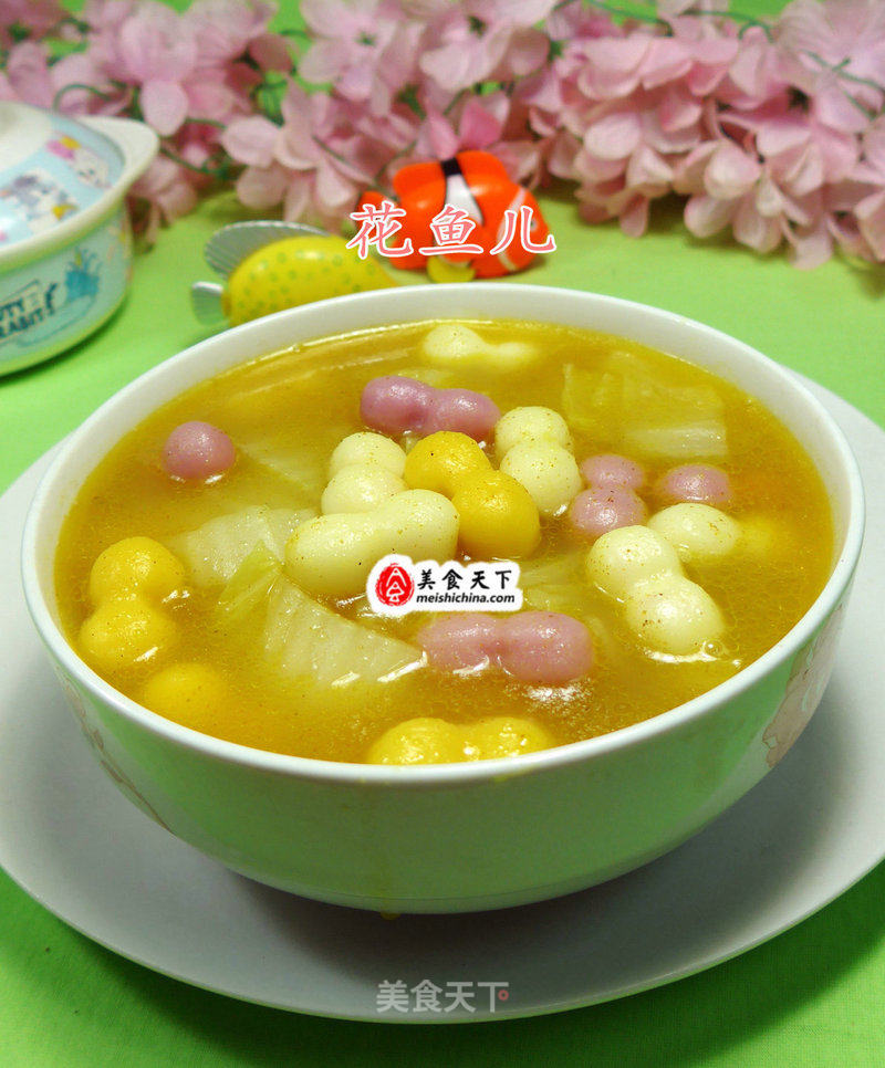 Curry Cabbage Three-color Rice Cake Fruit