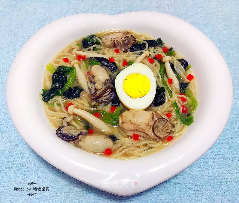 #御寒美食# Oyster Vegetable Noodle recipe