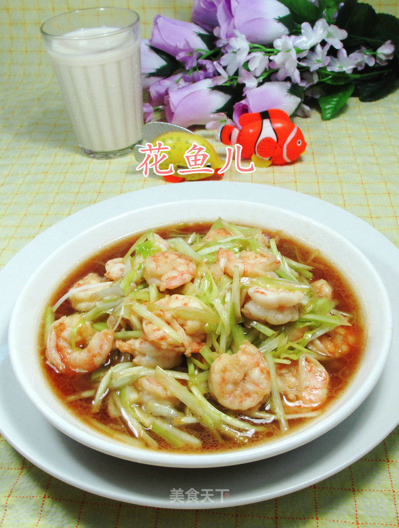 Fried Shrimp with Leek Sprouts recipe