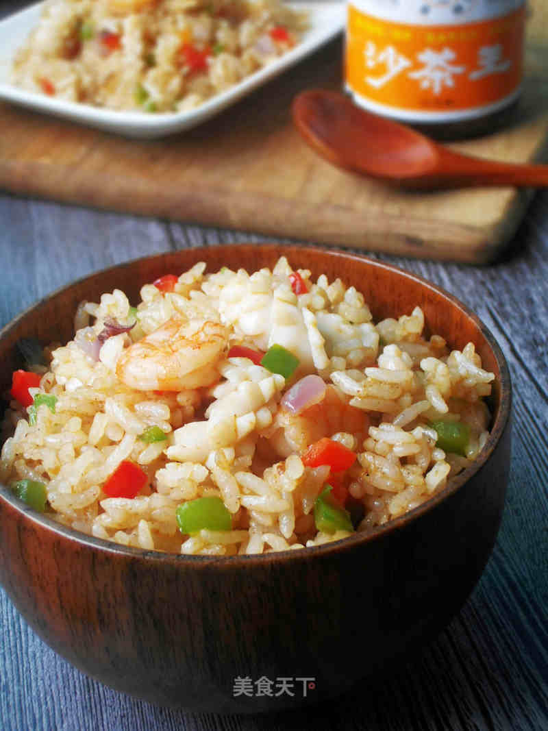 Seafood Fried Rice with Shacha Sauce recipe