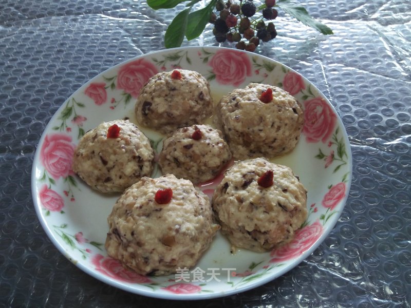 Steamed Mushroom Tofu Meatballs