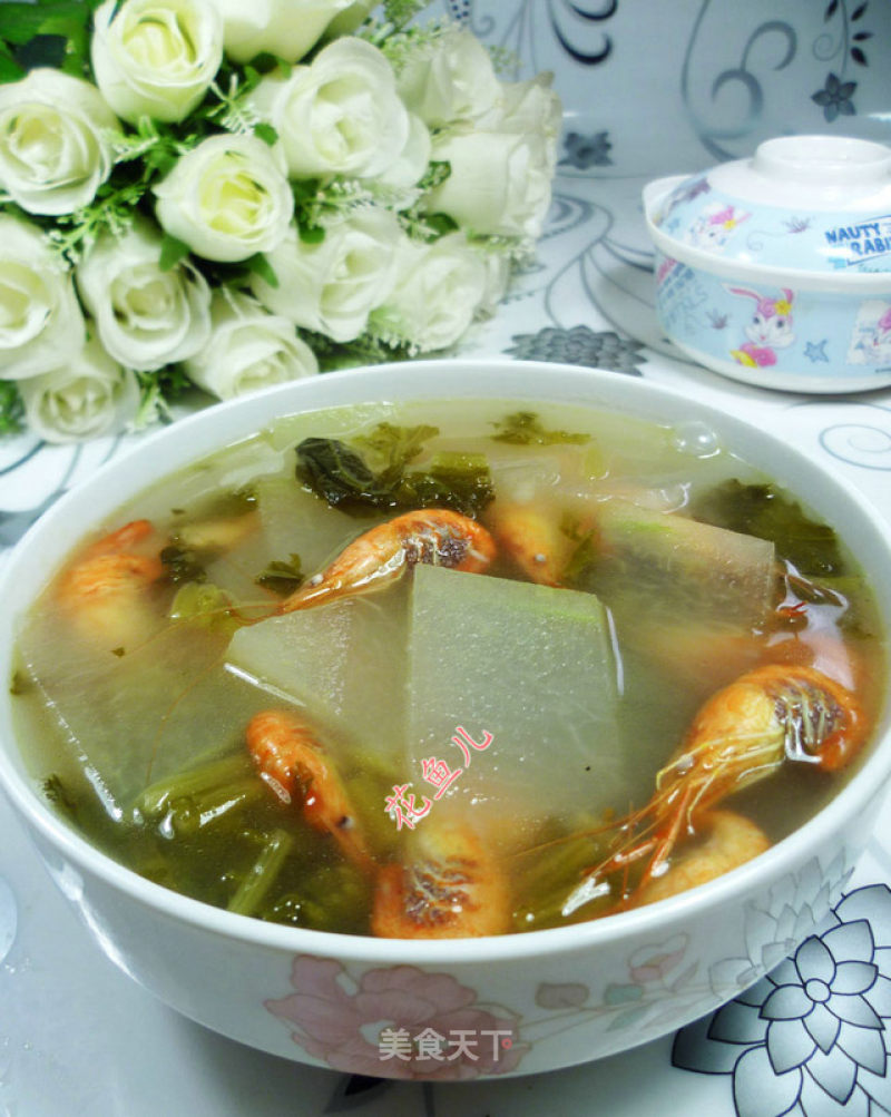 Pickled Vegetables, River Shrimp and Winter Melon Soup recipe