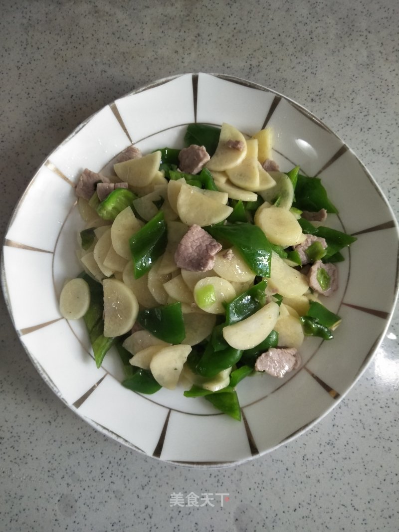 Stir-fried Rice White with Green Peppers recipe