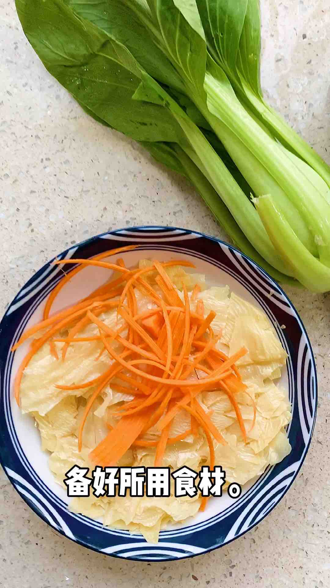 Stir-fried Bean Curd with Greens recipe