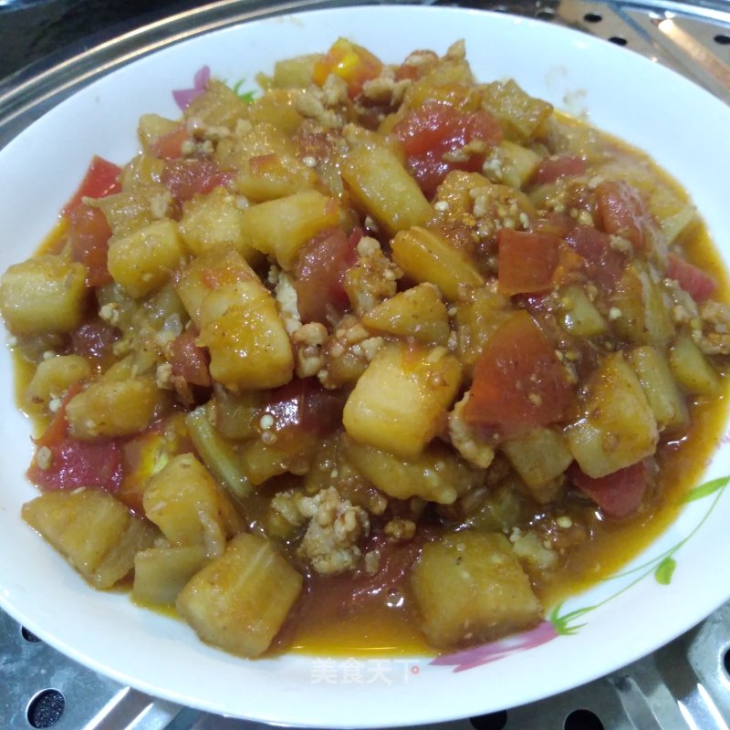 Double Eggplant Stewed with Minced Meat recipe