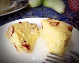 #aca烤明星大赛# Oil-free Corn Yogurt Cake ~ Coarse Grains to Eat ~ Fluffy Cake with Red Dates, Dried Raisins recipe