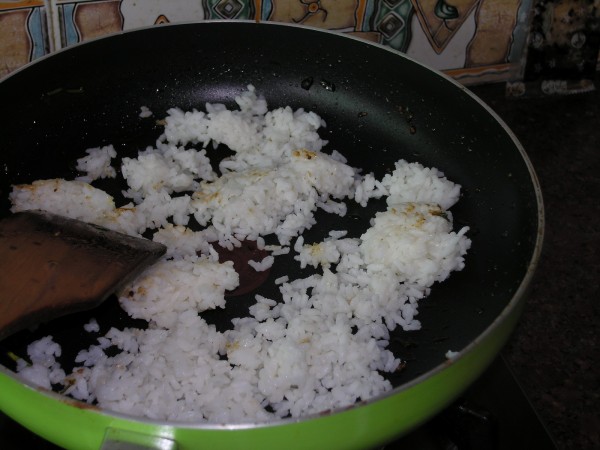 Fried Rice with Meat Sauce and Mint recipe