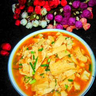 Tofu with Minced Pork and Chives recipe