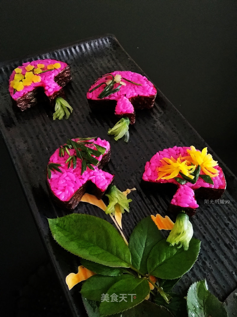 Plum, Orchid, Bamboo and Chrysanthemum [flower Sushi] recipe