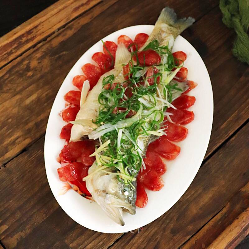Steamed Bass with Chinese Sausage recipe
