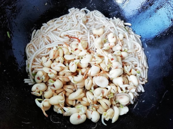 Broad Bean Sprouts Braised Noodles recipe