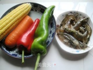 Stir-fried Shrimp with Colored Vegetables recipe