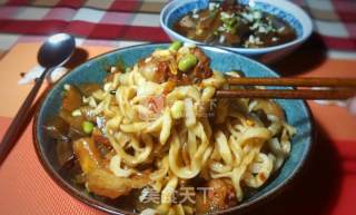 Pork Noodles with Eggplant and Green Bean Sauce recipe