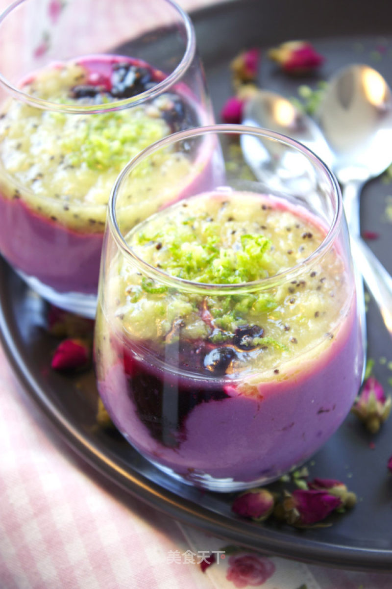 [purple Sweet Potato Ice Cream with Fruit Puree] Mix and Match Can Also be Delicious recipe