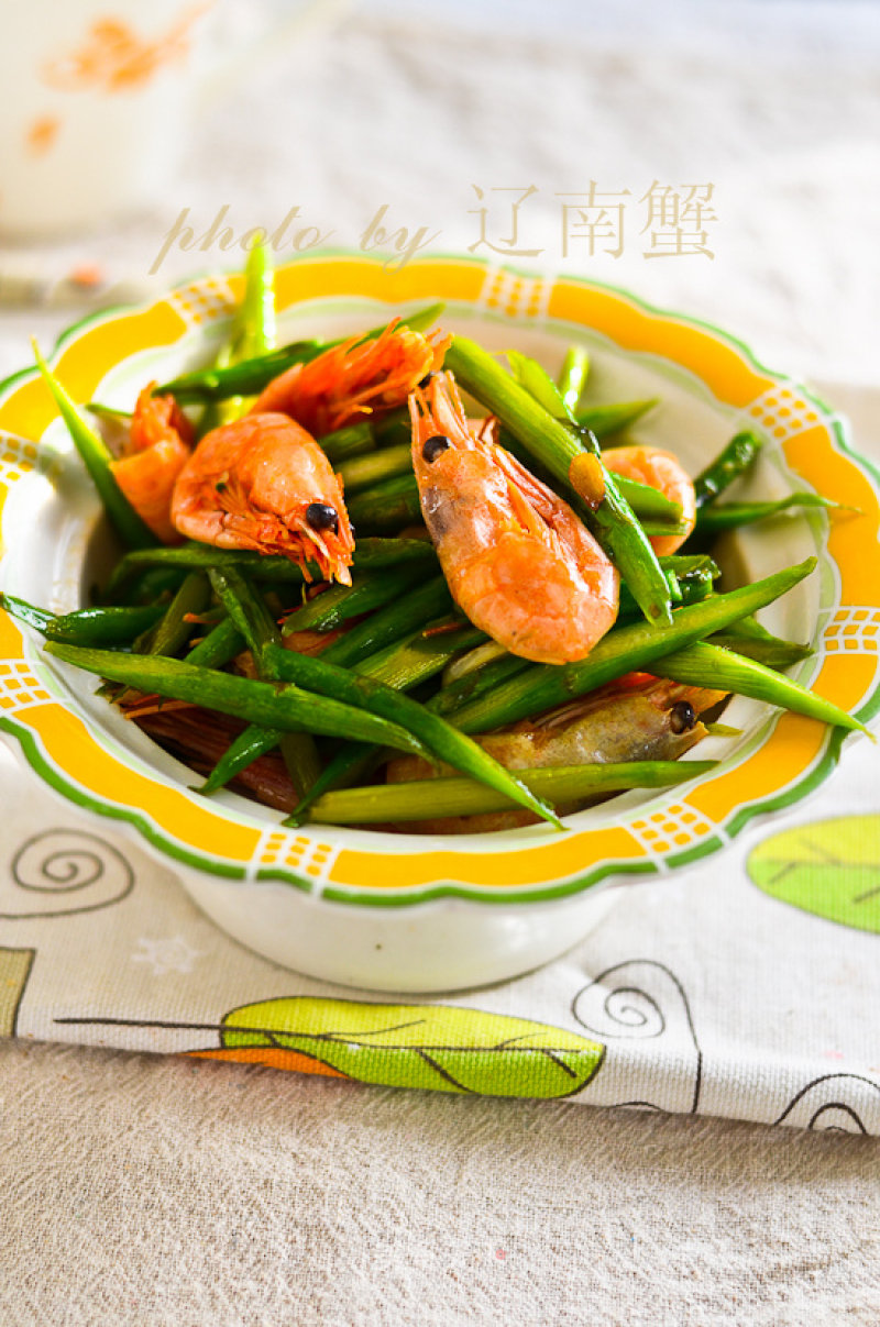 Fried Asparagus with Sweet Shrimp recipe