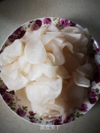 Served with Porridge and Side Dishes ~ Sweet and Sour White Radish recipe