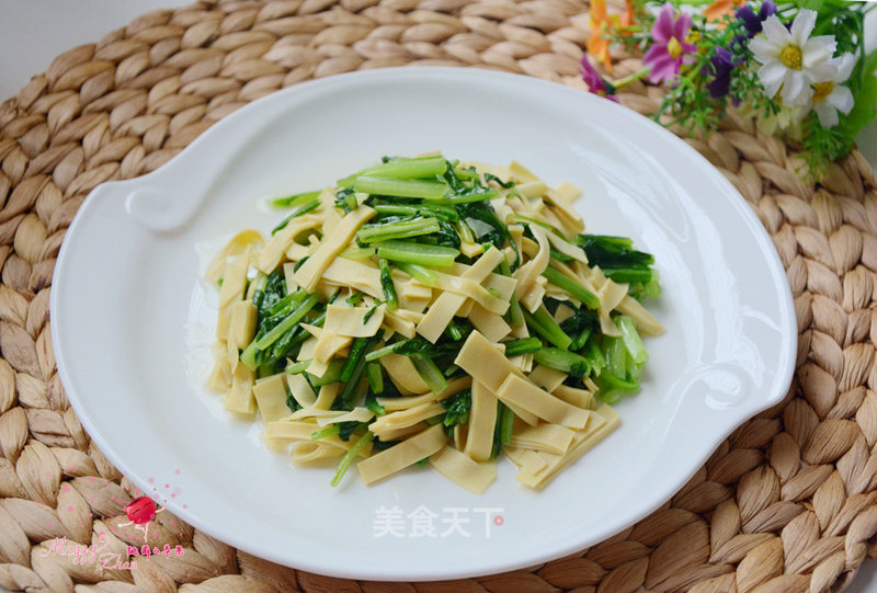 Fried Bean Curd with Komatsu Greens recipe