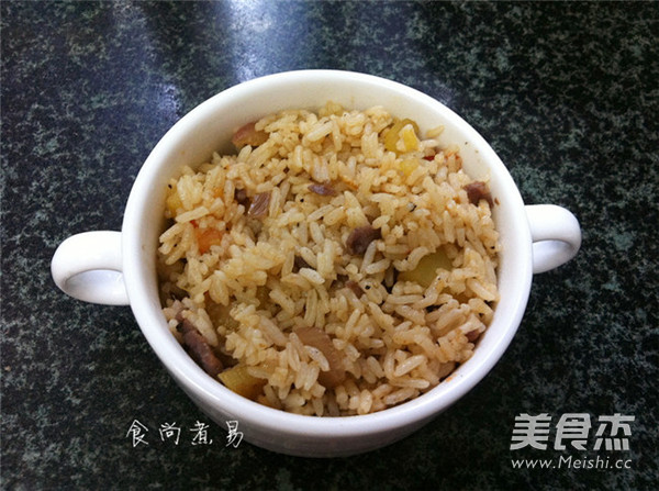 Baked Rice with Black Pepper Beef and Cheese recipe