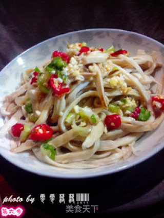 Shredded Pleurotus Eryngii - A Healthy Quick Dish recipe