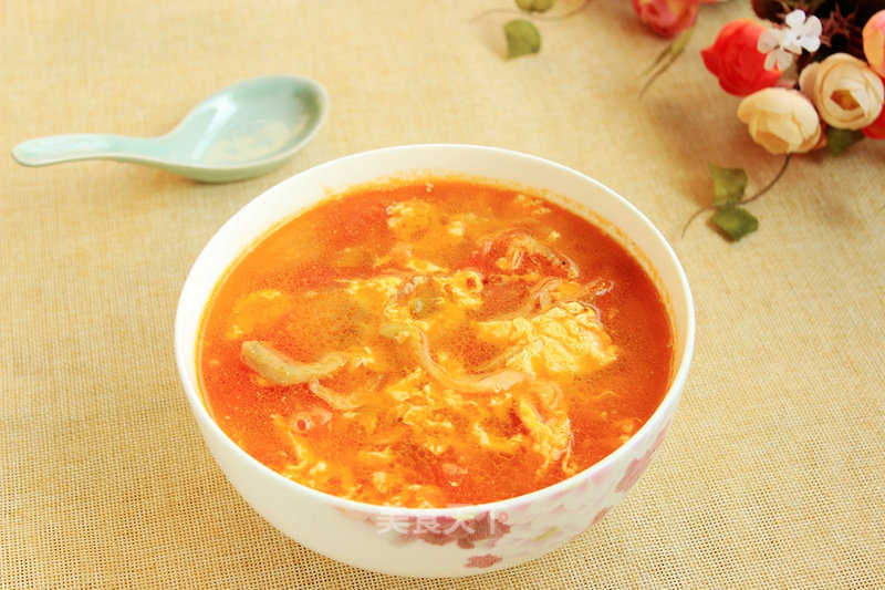 Mustard Tomato Egg Soup recipe