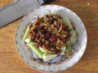Steamed Loofah with Garlic Vermicelli recipe
