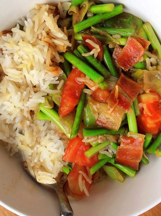 Ham Claypot Rice (stir-fried Vegetables Version)