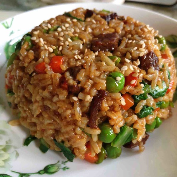 Fried Rice with Diced Beef recipe