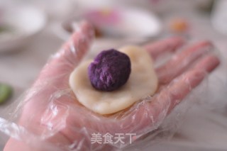 Mahjong Purple Sweet Potato Snowy Mooncake recipe