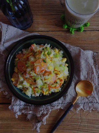 Fried Rice with Corn Intestine and Egg recipe