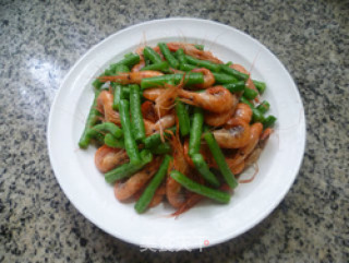 Fried Prawns with Beans recipe