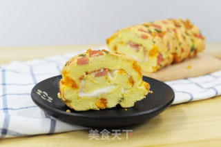 Salted Egg Yolk Ham Cake Roll recipe