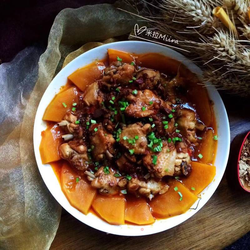 Steamed Pumpkin with Chicken Wings recipe