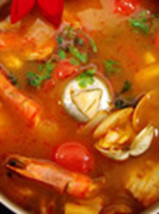 Hot and Sour Coconut Milk Seafood Soup