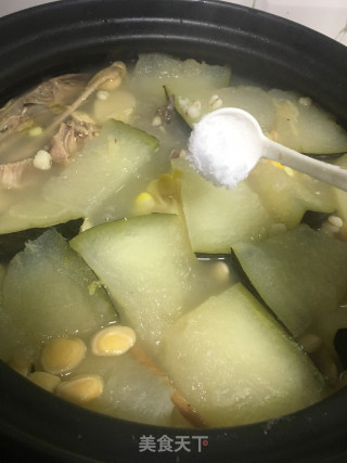 Winter Melon and Barley in Pot Muscovy Duck (relieving Heat and Moisture Soup) recipe