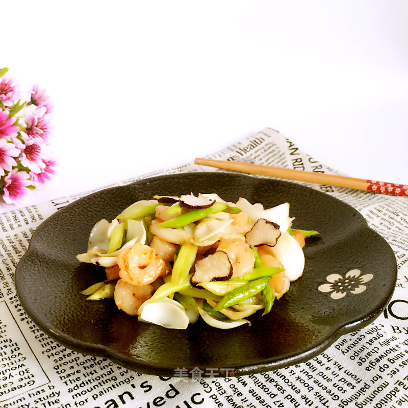 #信之美# Stir-fried Shrimp with Lily and Asparagus