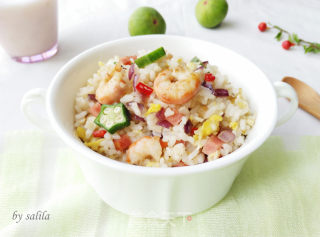 [yantai] Fried Rice with Shrimp and Okra recipe