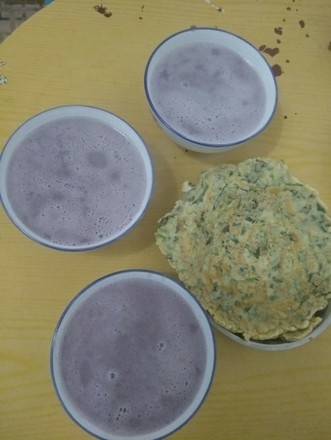 Six Yuan Breakfast-vegetable Pie and Purple Sweet Potato Soy Milk recipe