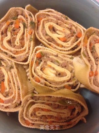 Bean Curd Meat Roll recipe