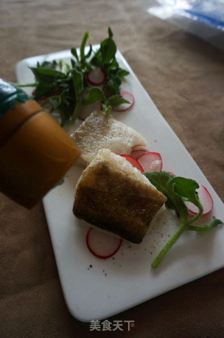 Fried Cod with Ice Grass Salad recipe