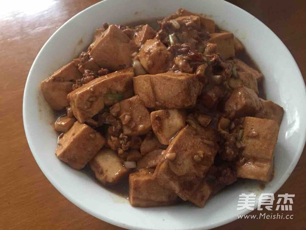 Braised Soft Tofu with Minced Meat and Shiitake Mushroom Sauce recipe