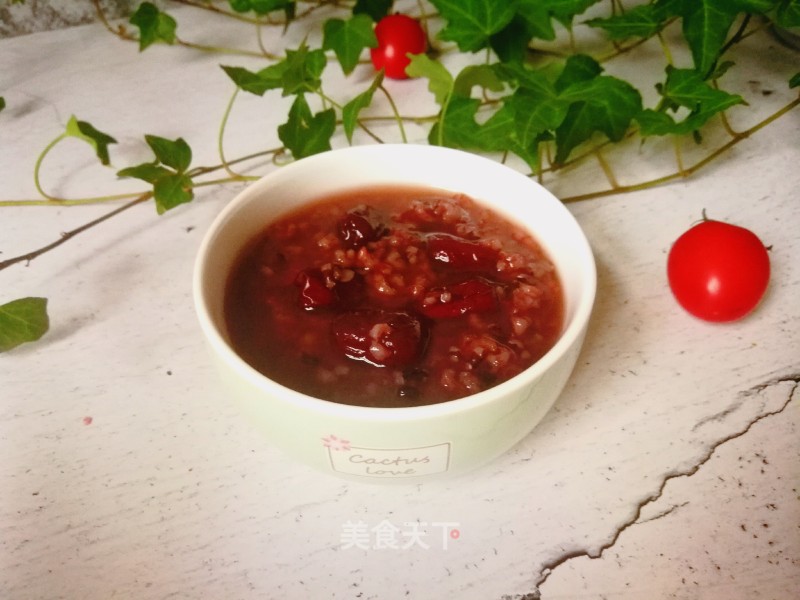 Black Rice Porridge with Red Dates recipe