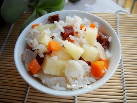 Braised Rice with Three Fresh Sauce recipe
